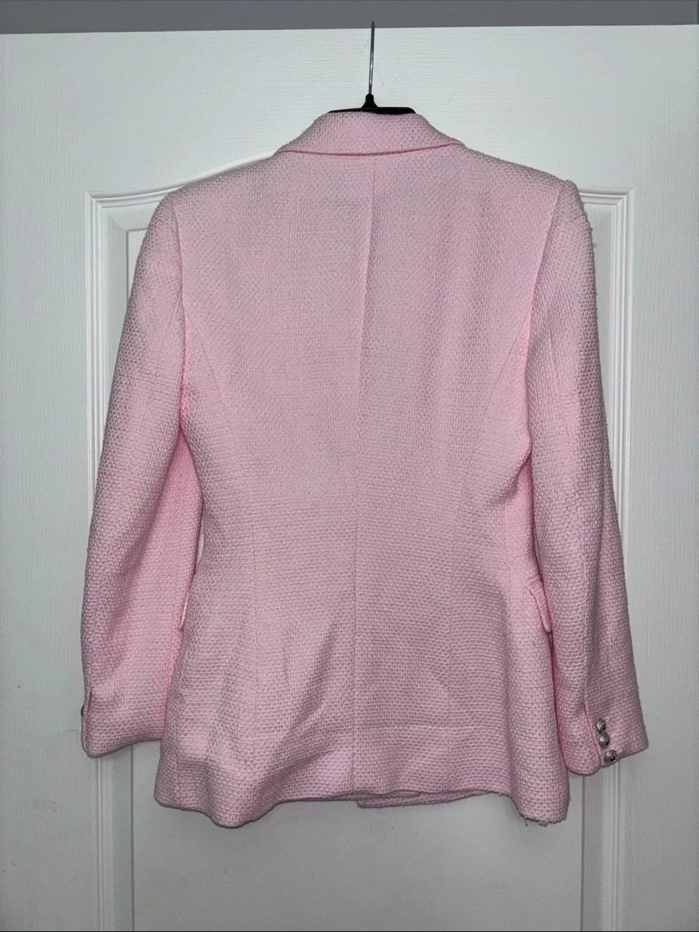 ZARA Light Pink Double-Breasted Textured Blazer - Picture 2 of 2